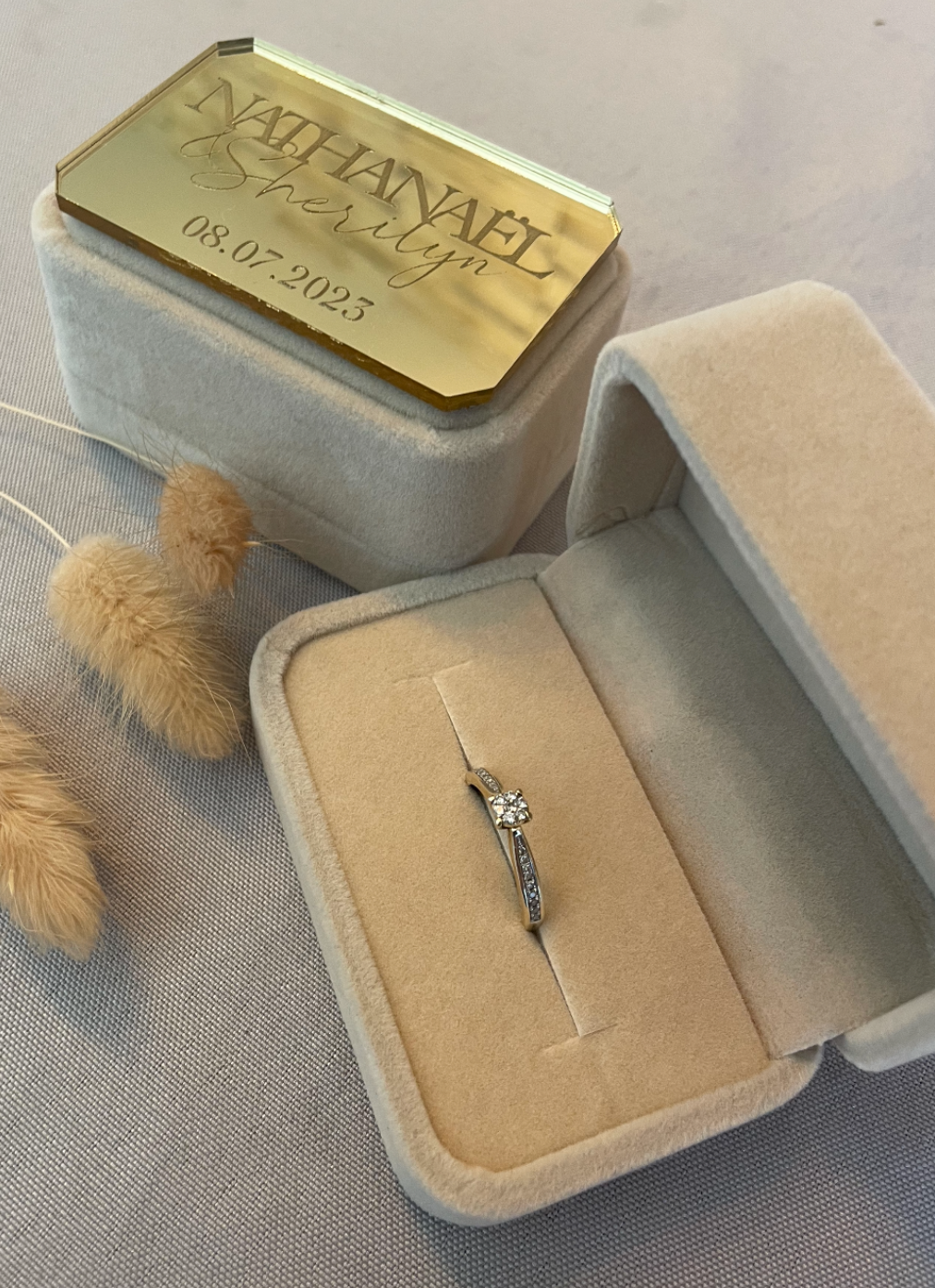 ÉCRIN POUR ALLIANCES POUR ÉCHANGES DE VOEUX MARIAGE ET FIANÇAILLES