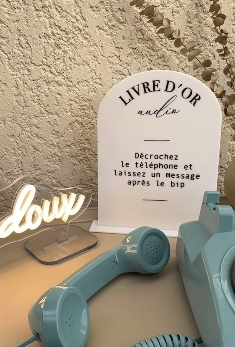 Pancarte pour livre d'or audio